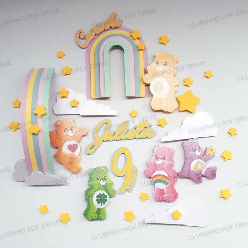 Arquivo de Corte Topo de Bolo -  Ursinhos Carinhosos