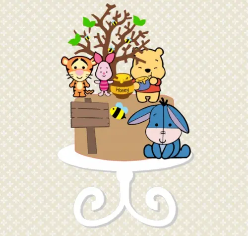 Arquivo de Corte Topo de Bolo -  Ursinho Pooh