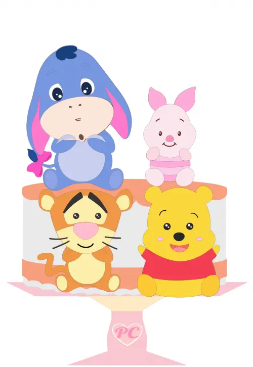 Arquivo de Corte Topo de Bolo -  Ursinho Pooh