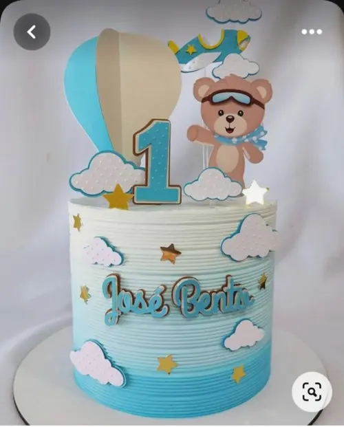 Arquivo de Corte Topo de Bolo -  Ursinho Aviador