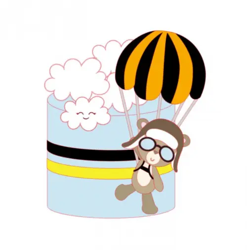 Arquivo de Corte Topo de Bolo -  Ursinho Aviador