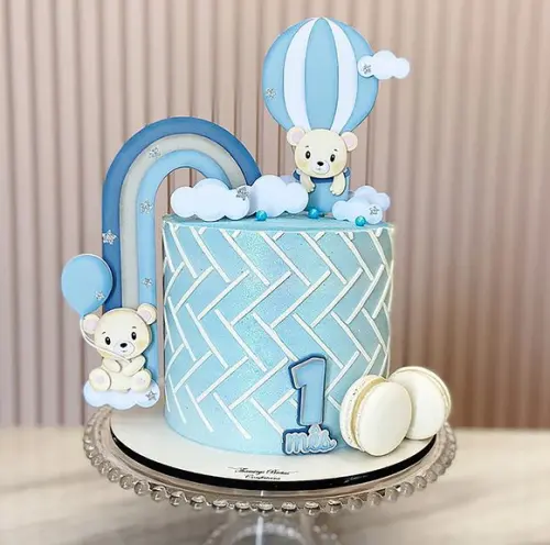 Arquivo de Corte Topo de Bolo -  Ursinho Baloeiro