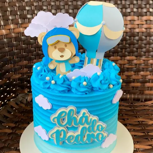 Arquivo de Corte Topo de Bolo -  Ursinho Baloeiro