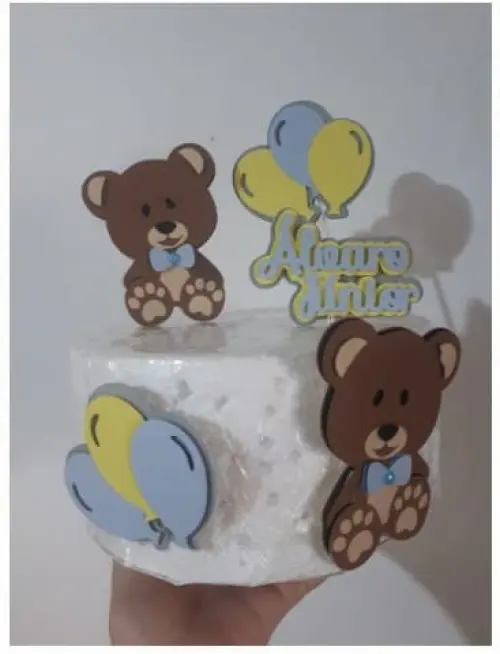 Arquivo de Corte Topo de Bolo -  Ursinho