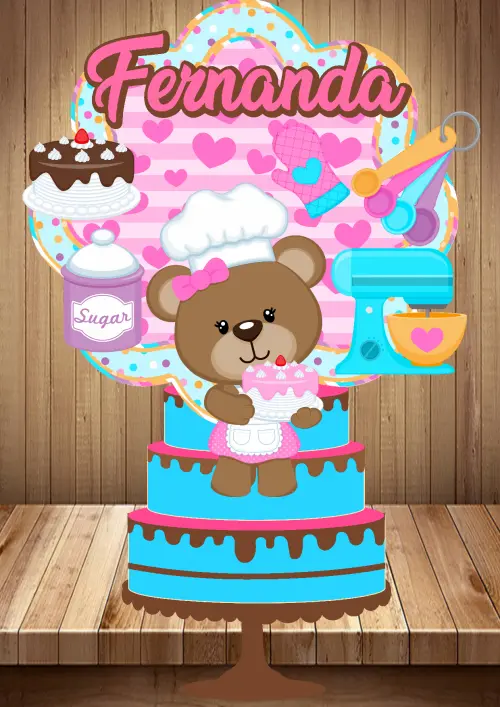 Arquivo de Corte Topo de Bolo -  Ursinha