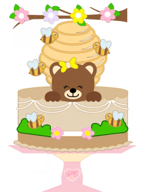 Arquivo de Corte Topo de Bolo -  Ursinha