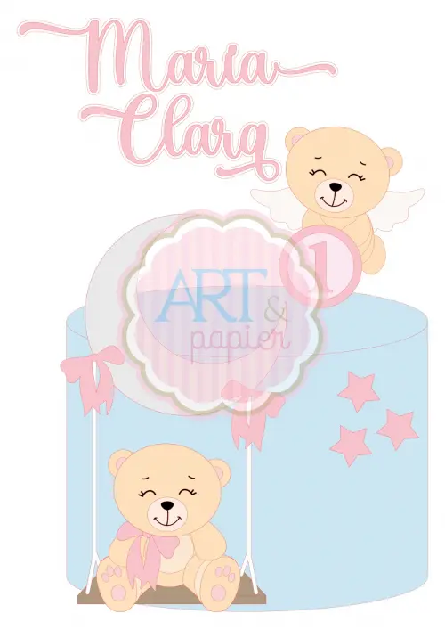 Arquivo de Corte Topo de Bolo -  Ursinha