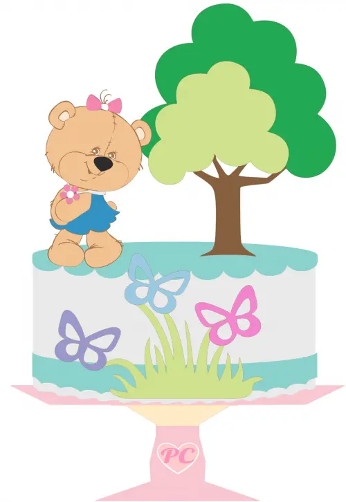 Arquivo de Corte Topo de Bolo -  Ursinha