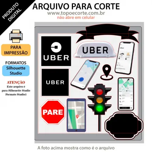 Arquivo de Corte Topo de Bolo -  UBER