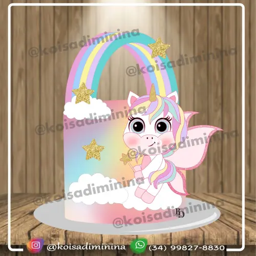 Arquivo de Corte Topo de Bolo -  UNICÓRNIO