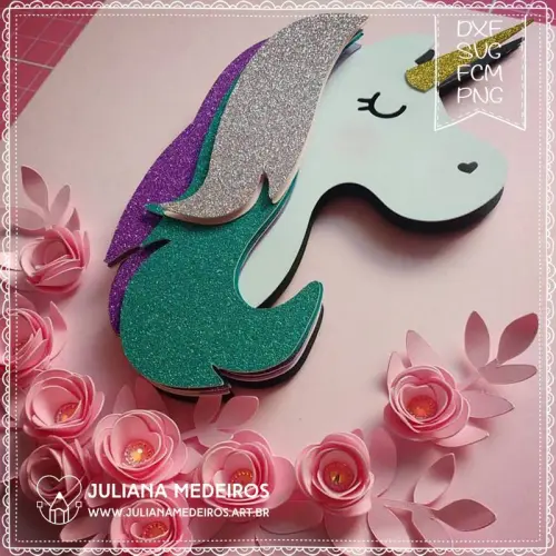 Arquivo de Corte Topo de Bolo -  UNICÓRNIO