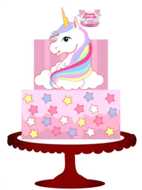 Arquivo de Corte Topo de Bolo -  UNICÓRNIO