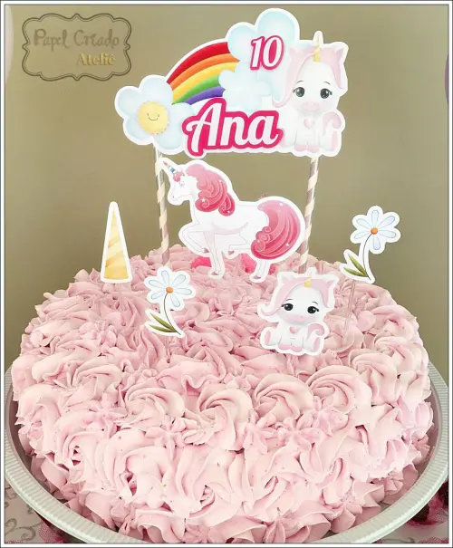 Arquivo de Corte Topo de Bolo -  UNICÓRNIO