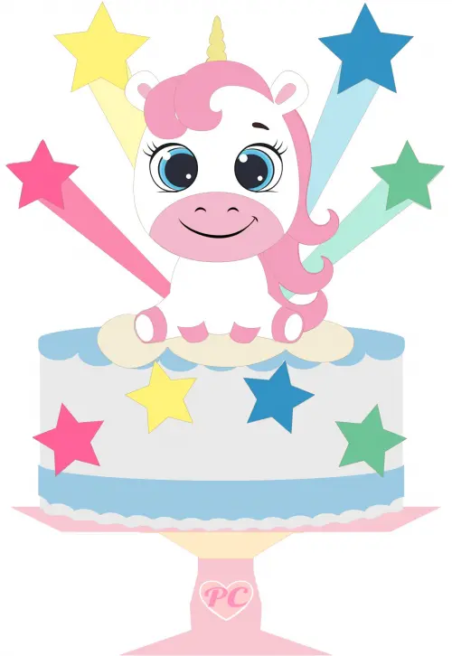 Arquivo de Corte Topo de Bolo -  UNICÓRNIO