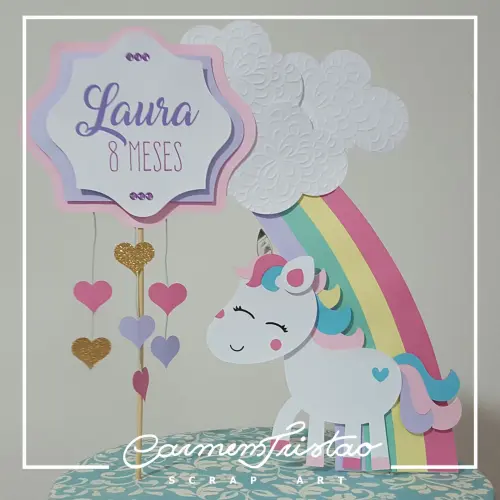 Arquivo de Corte Topo de Bolo -  UNICÓRNIO