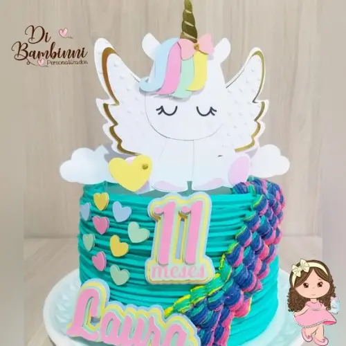 Arquivo de Corte Topo de Bolo -  UNICÓRNIO