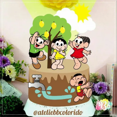 Arquivo de Corte Topo de Bolo -TURMA DA MÕNICA