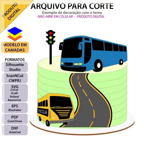 Arquivo de Corte Topo de Bolo -TRANSPORTES