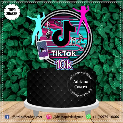 Arquivo de Corte Topo de Bolo - TIK TOK
