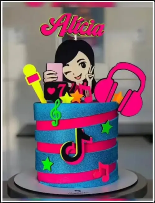 Arquivo de Corte Topo de Bolo - TIK TOK