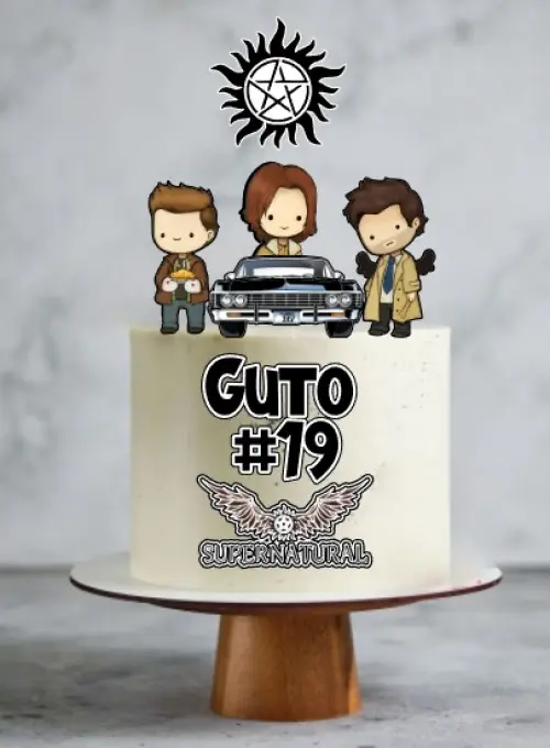 Arquivo de Corte Topo de Bolo -SUPER NATURAL