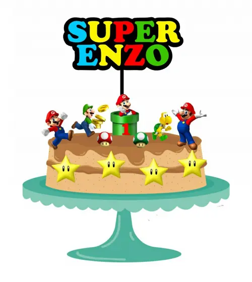 Arquivo de Corte Topo de Bolo -SUPER MARIO