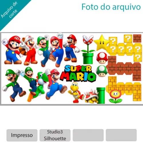 Arquivo de Corte Topo de Bolo -SUPER MARIO