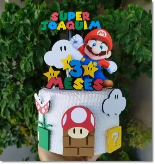 Arquivo de Corte Topo de Bolo -SUPER MARIO