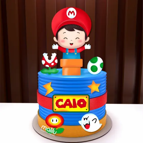 Arquivo de Corte Topo de Bolo -SUPER MARIO