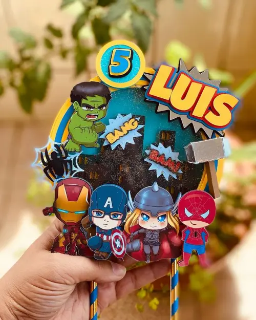 Arquivo de Corte Topo de Bolo -SUPER HEROIS