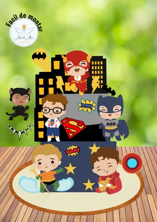 Arquivo de Corte Topo de Bolo -SUPER HEROIS