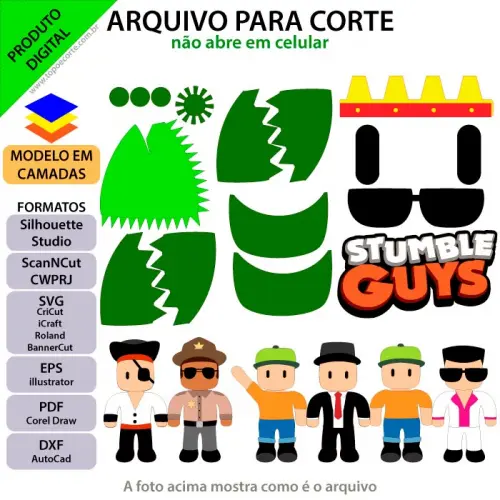 Arquivo de Corte Topo de Bolo - STUMBLE GUYS
