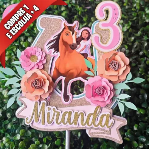 Arquivo de Corte Topo de Bolo -  Spirit O Corcel Indomável