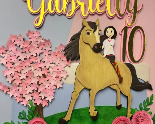 Arquivo de Corte Topo de Bolo -  Spirit O Corcel Indomável