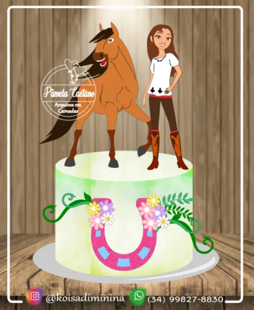 Arquivo de Corte Topo de Bolo -  Spirit O Corcel Indomável