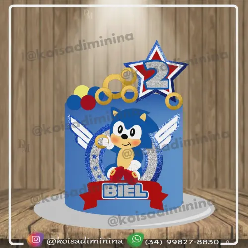 Arquivo de Corte Topo de Bolo -  Sonic