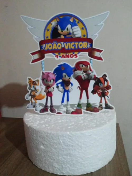 Arquivo de Corte Topo de Bolo -  Sonic