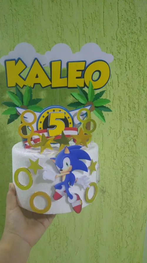 Arquivo de Corte Topo de Bolo -  Sonic