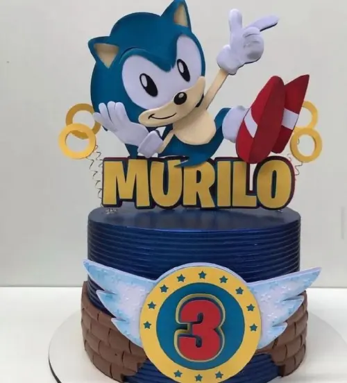 Arquivo de Corte Topo de Bolo -  Sonic