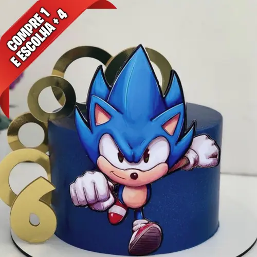 Arquivo de Corte Topo de Bolo -  Sonic