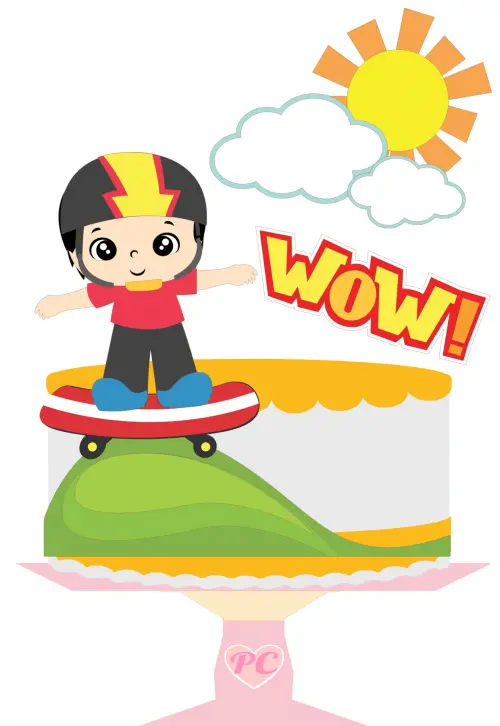 Arquivo de Corte Topo de Bolo -  Skate