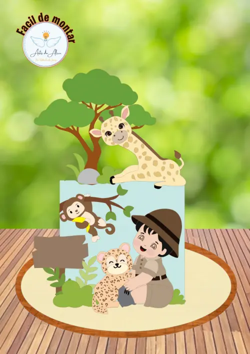 Arquivo de Corte Topo de Bolo - Safari