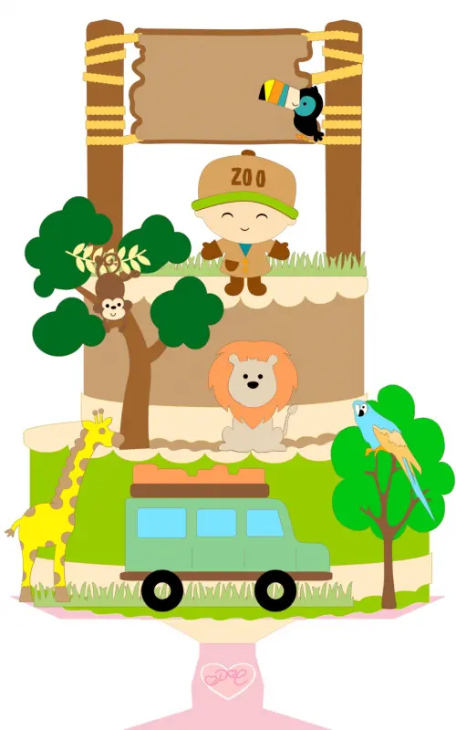 Arquivo de Corte Topo de Bolo - Safari