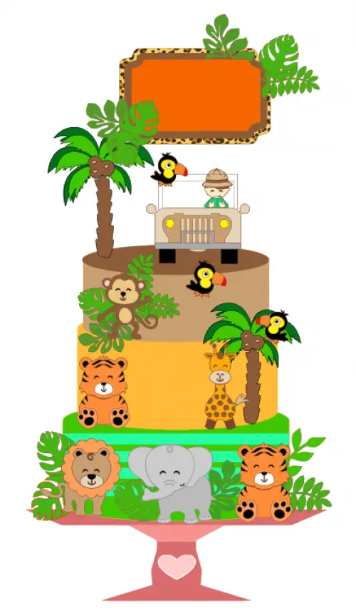 Arquivo de Corte Topo de Bolo - Safari