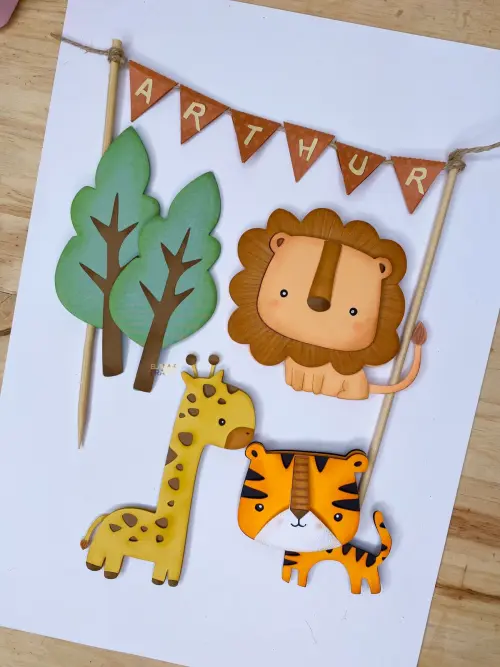 Arquivo de Corte Topo de Bolo - Safari