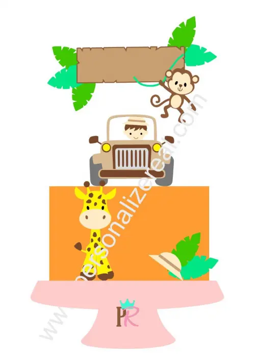 Arquivo de Corte Topo de Bolo - Safari