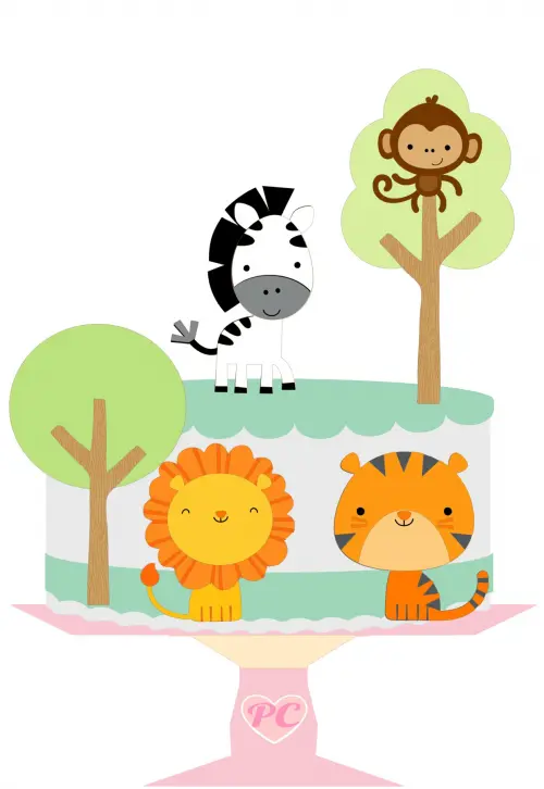 Arquivo de Corte Topo de Bolo - Safari