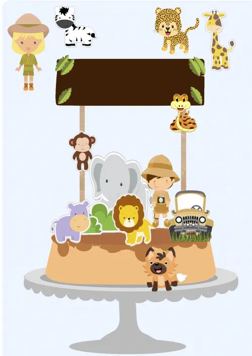 Arquivo de Corte Topo de Bolo - Safari