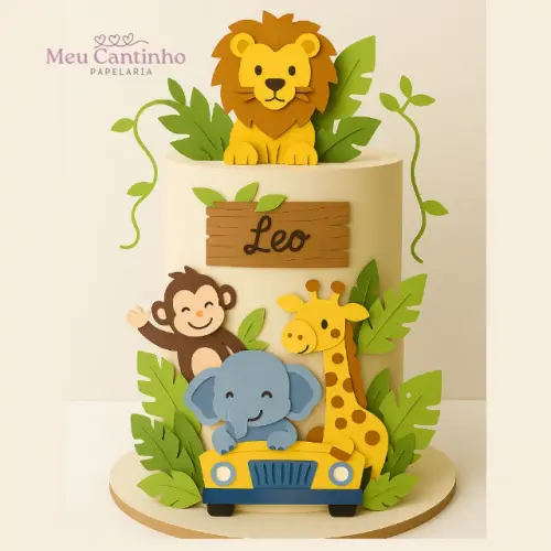 Arquivo de Corte Topo de Bolo - Safari