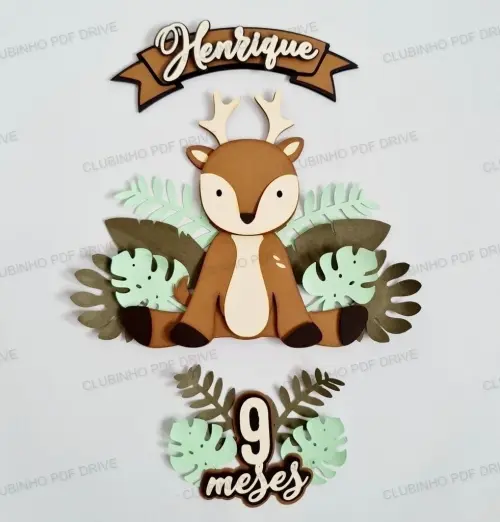 Arquivo de Corte Topo de Bolo -  Rena